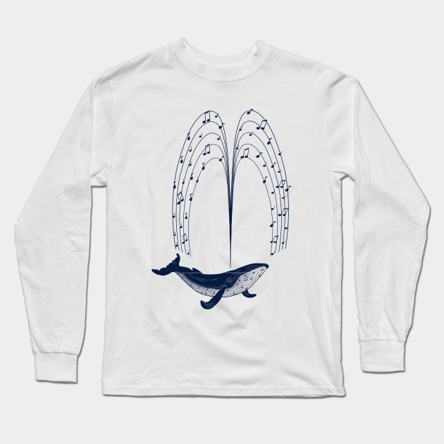 Musicient Whale Long Sleeve T-Shirt by bignosework